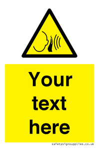 Custom warning sudden loud noise